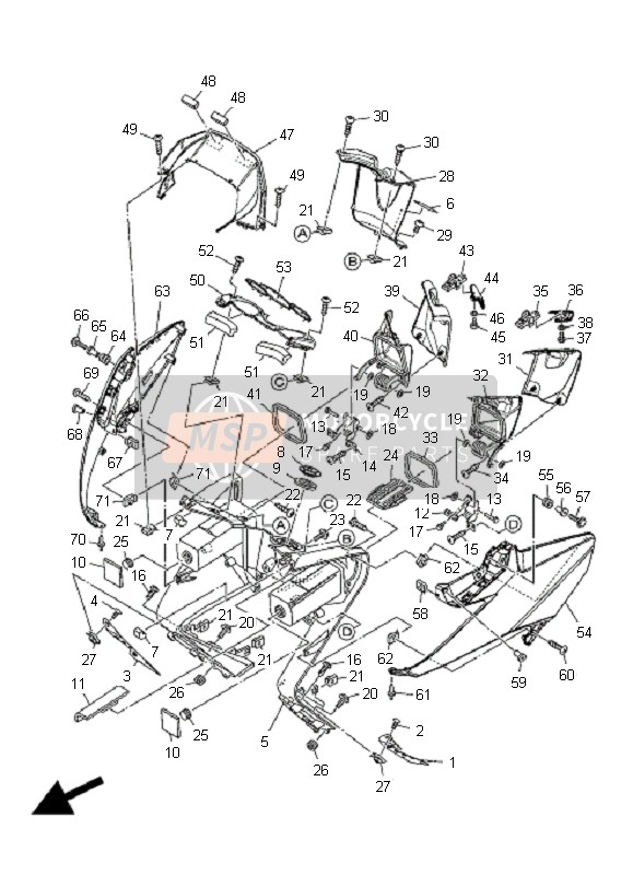 Yamaha XP500A T-MAX 2008 Leg Shield for a 2008 Yamaha XP500A T-MAX